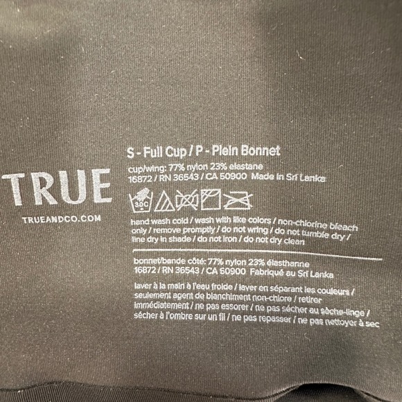 True & Co True Body Lift V-Neck Bralette Women S Full Cup Black Wireless - Picture 5 of 5